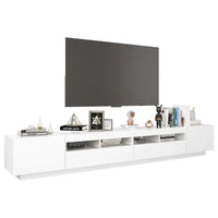 Mobile Porta TV con Luci LED Bianco 260x35x40 cm 3081915