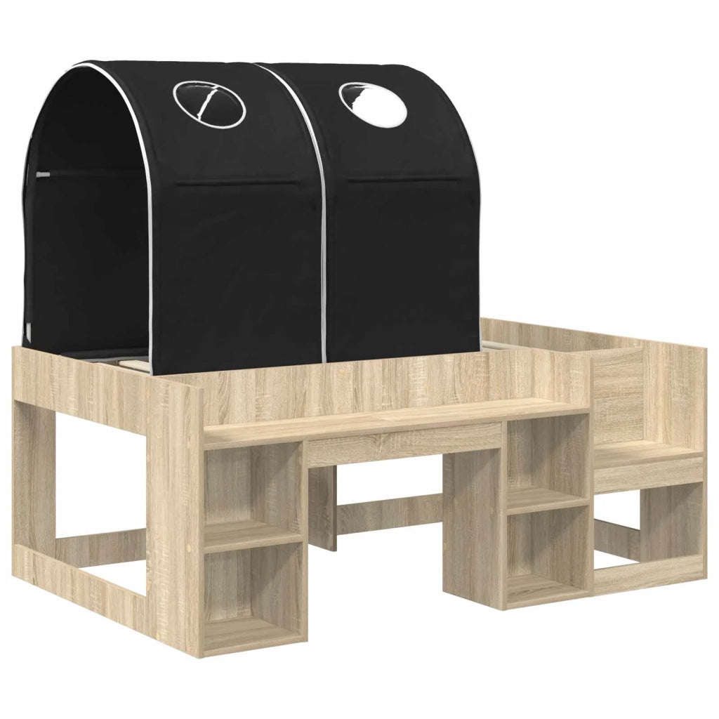 Letto con Tunnel 3 pz Rovere Sonoma e Nero Legno ingegnerizzato 3423508