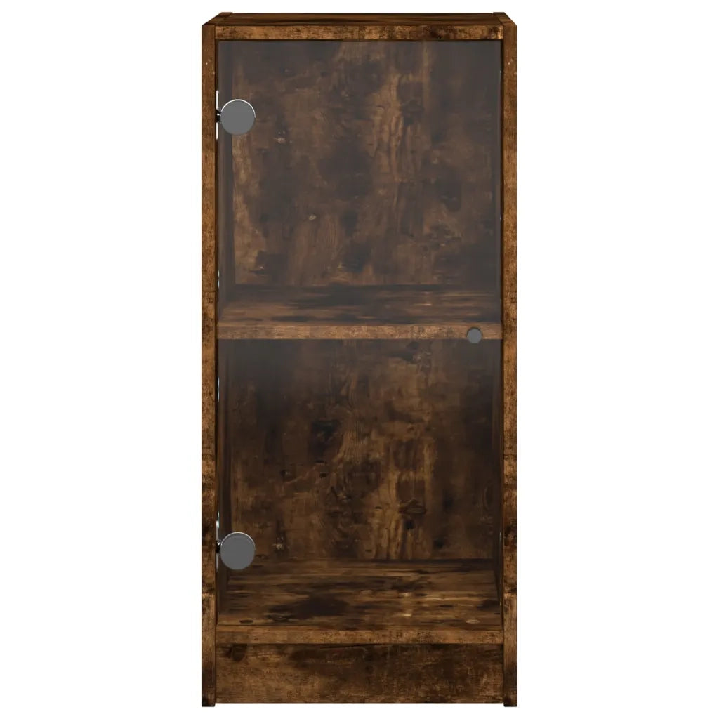 Mobile con Ante in Vetro Rovere Fumo 35x37x75,5 cm CFW7408267