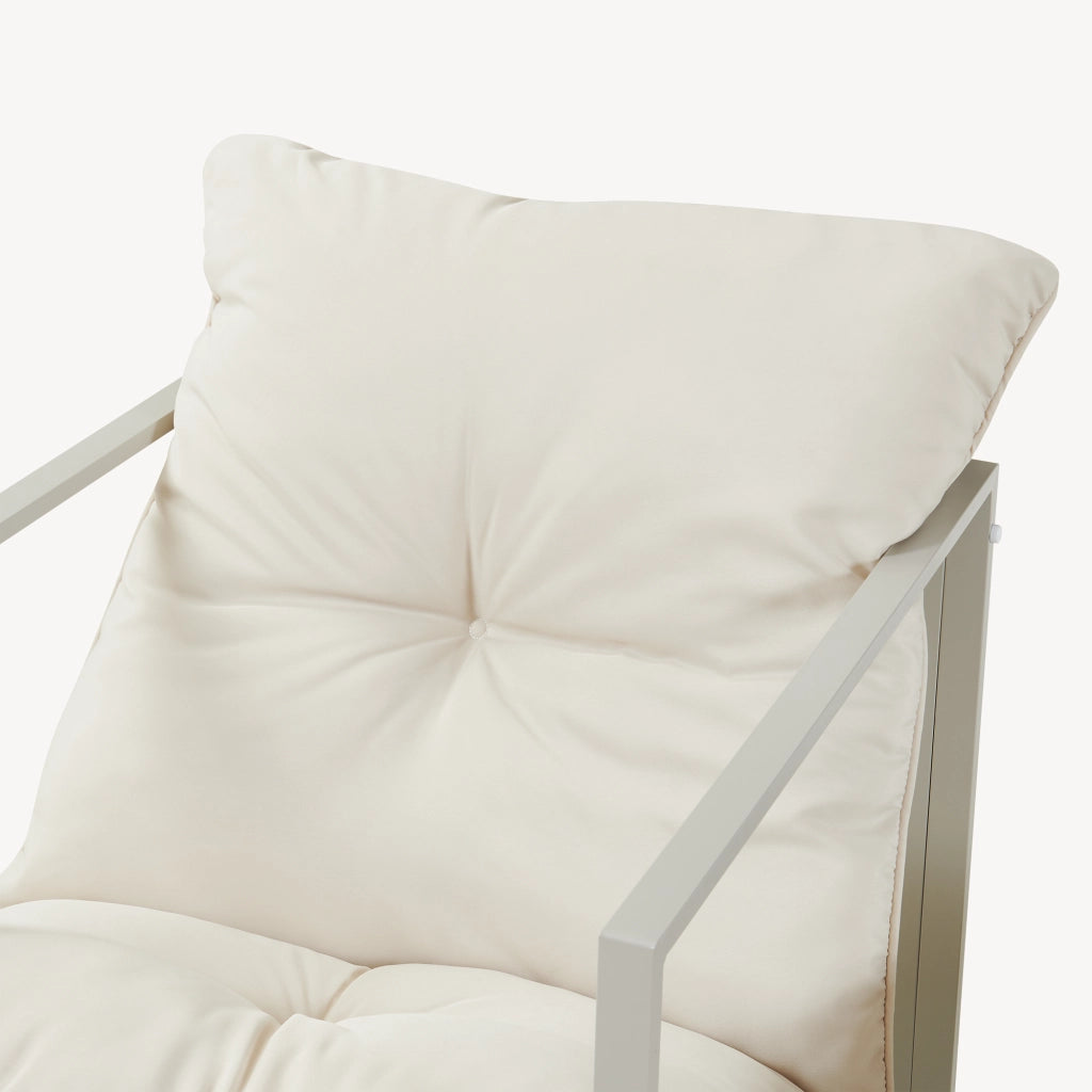 Set Salottino da Giardino Karg di 3 Mobili Tavolino con Piano in Vetro e 2 Poltrone - Beige casa.pro