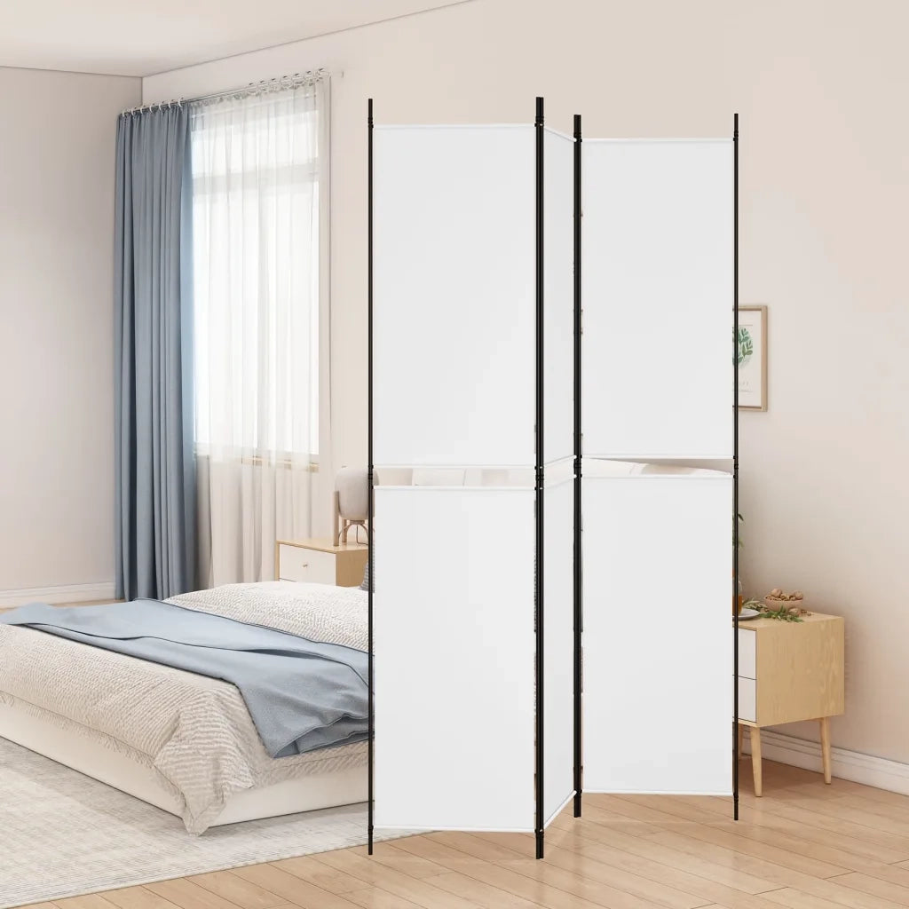 Divisorio a 3 Pannelli bianco 150x220 cm in Tessuto 350242