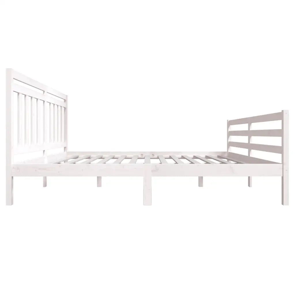 Giroletto-Struttura Letto Bianco 180x200 cm Super King in Legno Massello 219510