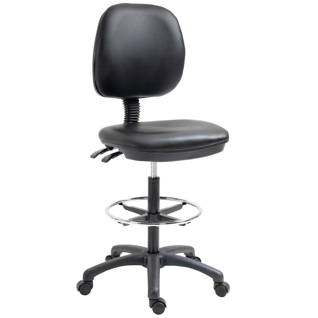 Sgabello Regolabile in Altezza con Schienale e Poggiapiedi ¨C zephmum ¨C 69-91 cm