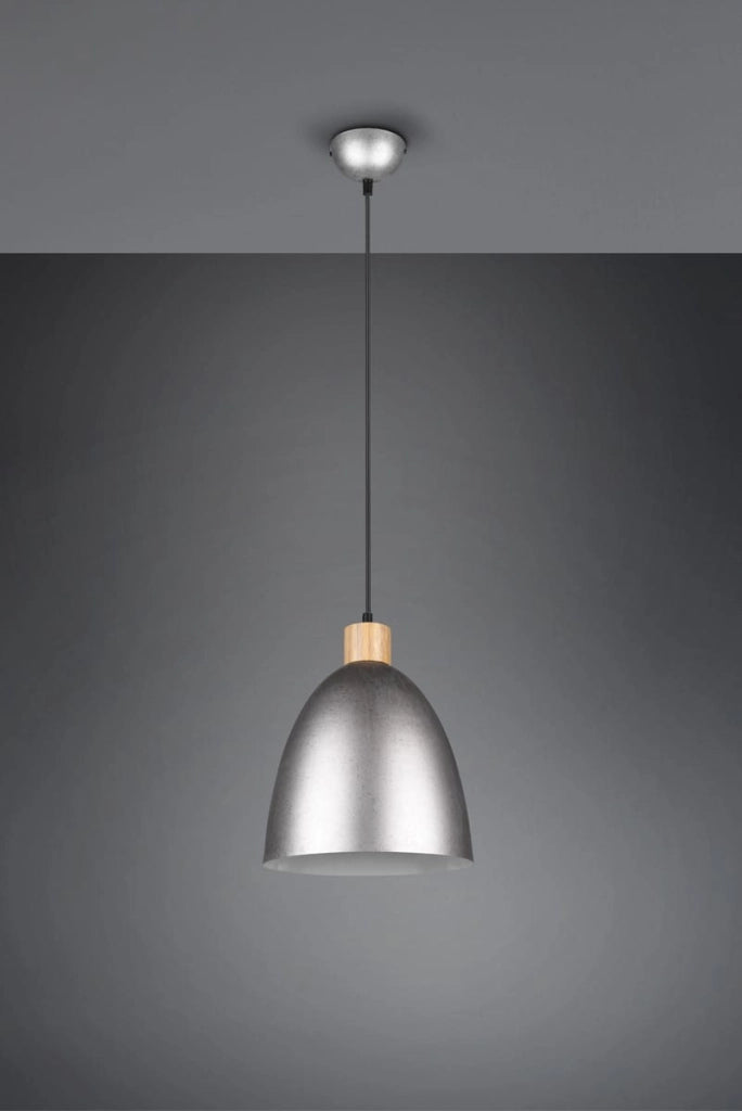 Lampada a sospensione RL Jagger argento legno Ø25 E27