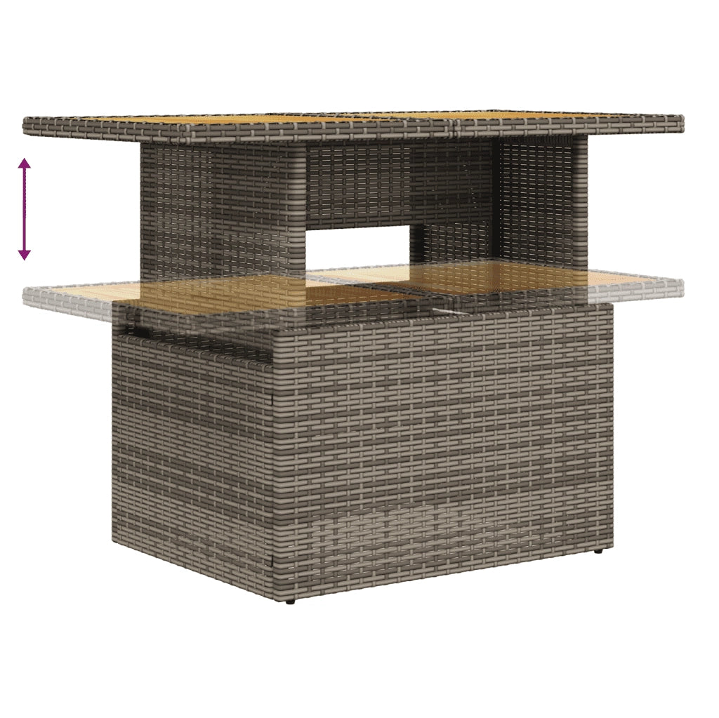 Set Divano da Giardino 9 pz con Cuscini Grigio in Polyrattan 3270934