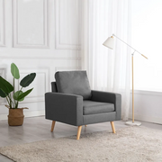 Poltrona-Divano Sedia-Poltroncina Grigio Chiaro in Tessuto 794760