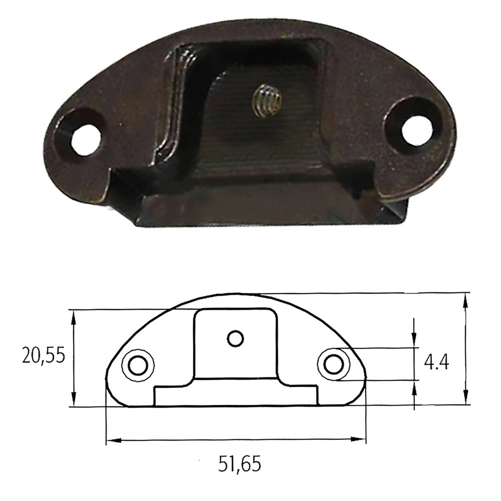 BASETTA PER CERNIERE MOBILI 'A0069' bronzata- 50 pezzi
