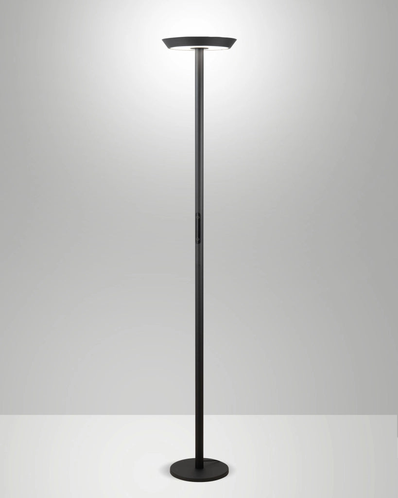 Lampada da terra Fizz a LED 50W integrato, struttura in alluminio e metacrilato, CCT regolabile 2700K-4000K, Antracite - Fizz