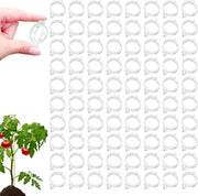 100 pezzi di clip per piante in plastica per piante rampicanti e pomodori - bianchi - clip di fissaggio sicure