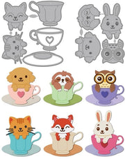Set di taglieri per animali con forme di tazze - 106 x 104 mm / 97 x 83 mm