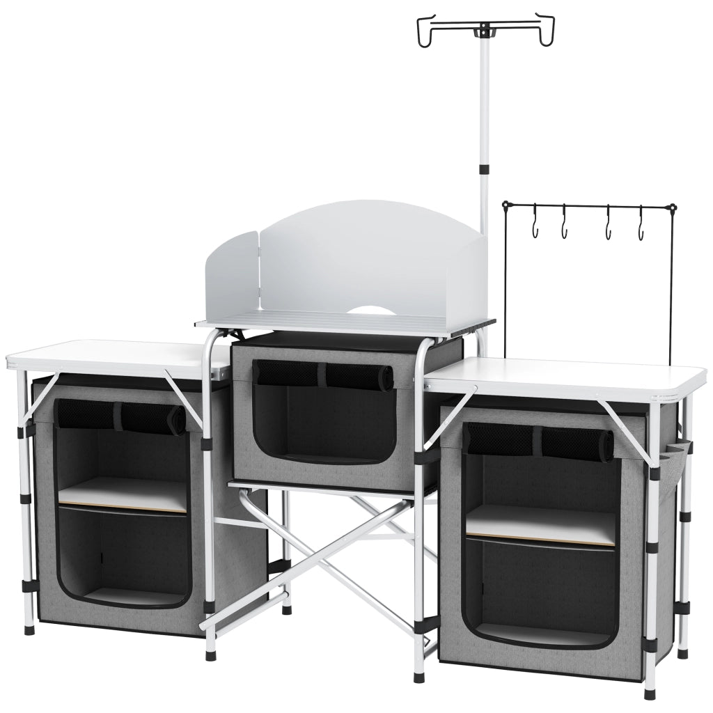 Tavolo da Cucina Pieghevole ¨C zephmum ¨C Grigio 172x48x130 cm