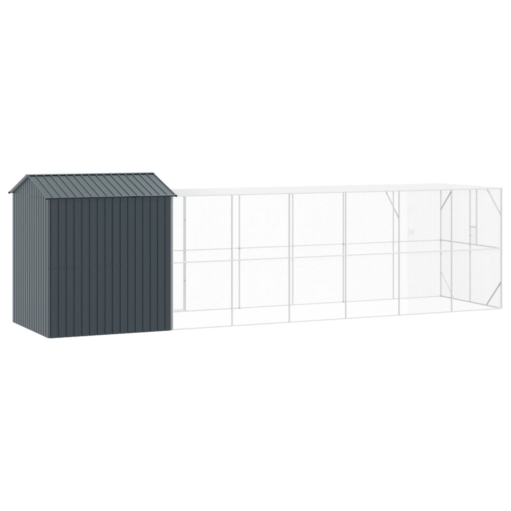 Voliera per Uccelli con Estensione Antracite 210x817x247 cm Acciaio
