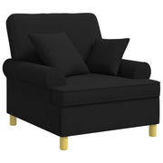 Poltrona XL con Cuscini Nero Tessuto 42043485
