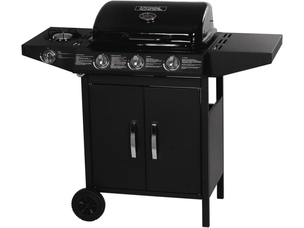 Barbecue gas "Festa 4" - 4 fuochi di cui 1 laterale - 10,5kW - nero