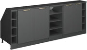Set di mobili sottotetto Rion, Antracite-oro, 210 cm Set di 5 carcasse armadio profondità 60 cm, adatto per il salvaspazio sotto tetti spioventi