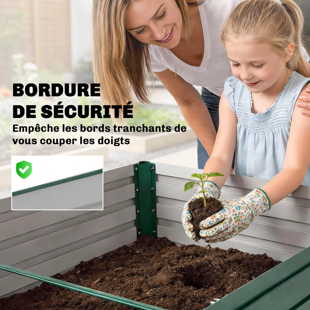 Fioriera Rialzata Rettangolare per Giardino ¨C Zephmum ¨C Verde 160x80x60cm