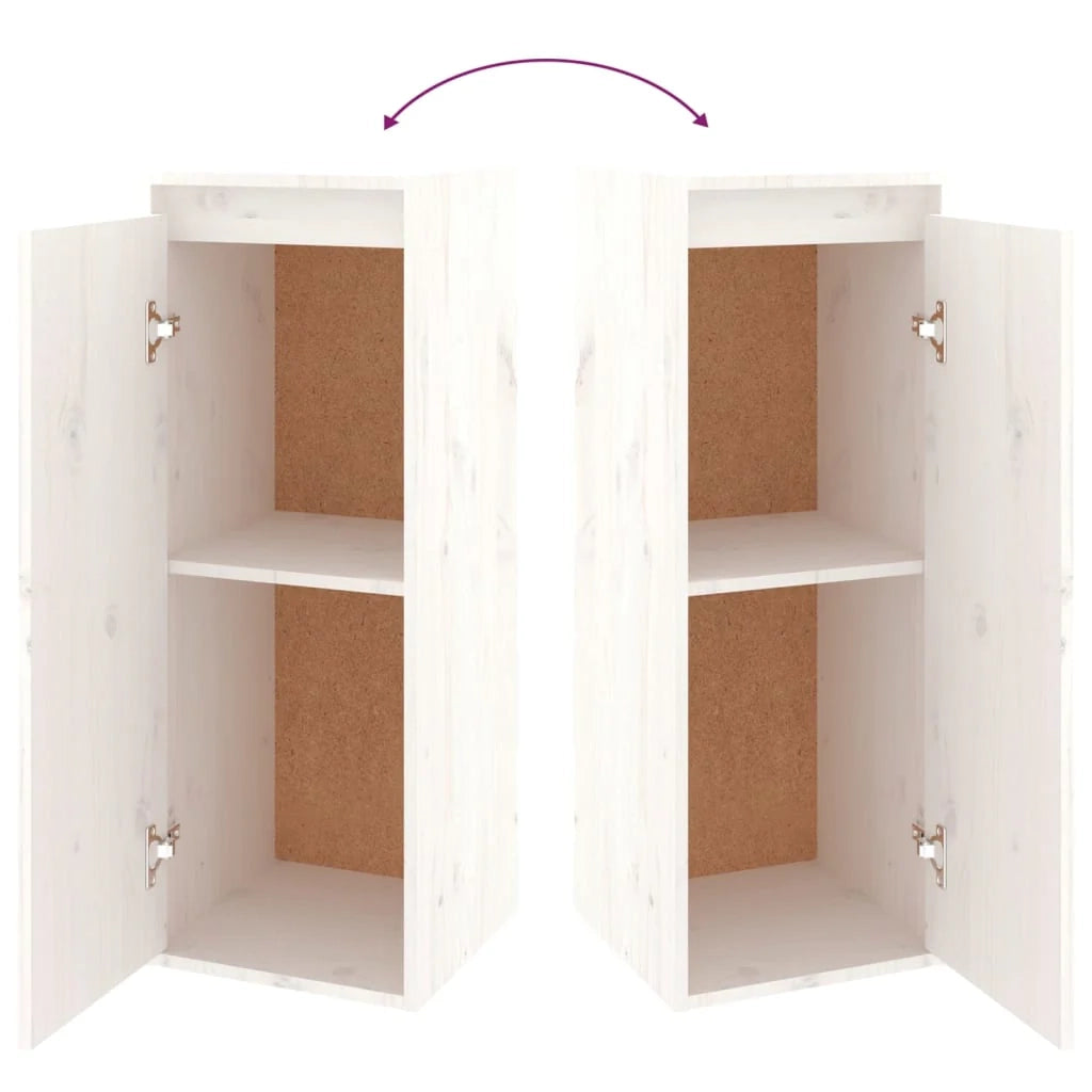 Mobile TV multimediale scaffale TV credenza mobile TV sala da pranzo soggiorno camera da letto 2 pezzi legno massello di pino bianco 02_0028583