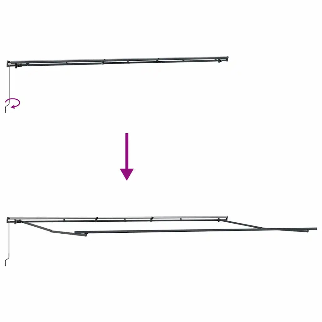 Tenda da Sole Antracite 6 × 3,5 m Metallo 313238