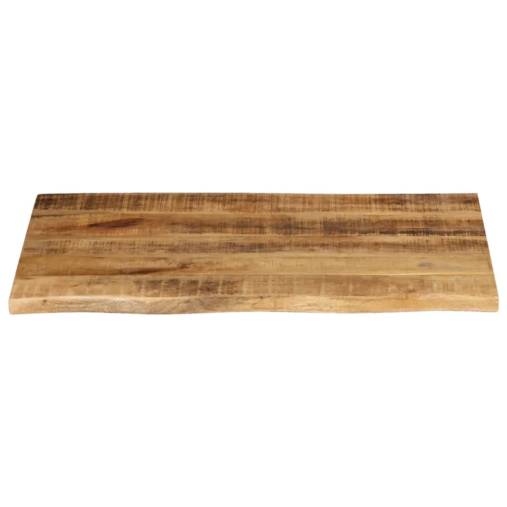 Piano Tavolo 80x60x3,8 cm Bordi Vivi Legno di Mango Grezzo 370404