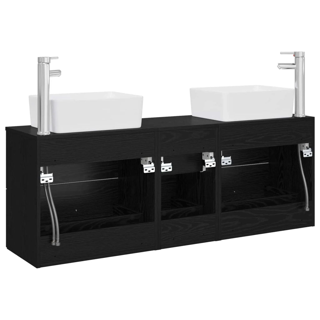 Set di Armadi da Bagno 3 pz Nero 53 x 34,5 x 63 cm 3405860