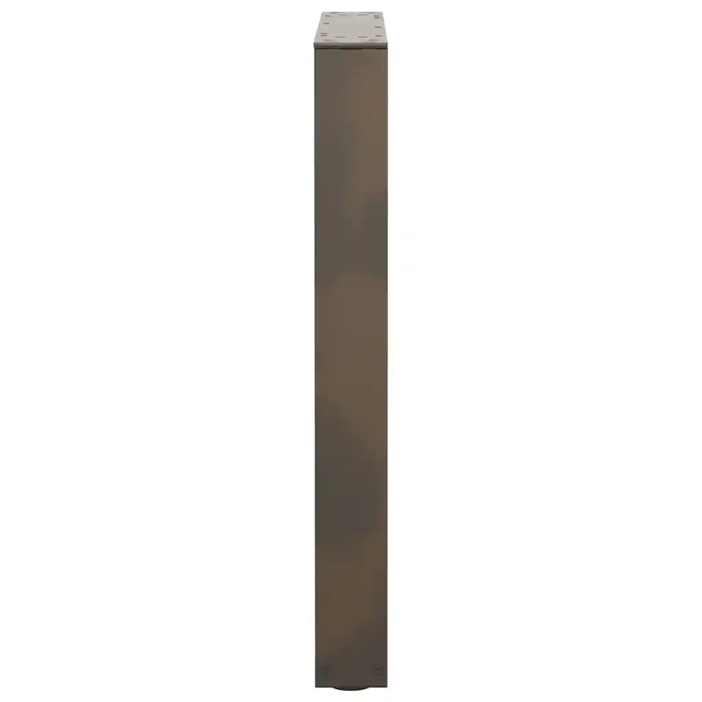 Gambe per tavolo da pranzo a forma di V 2 pz in acciaio naturale 70x(72-73,3) cm