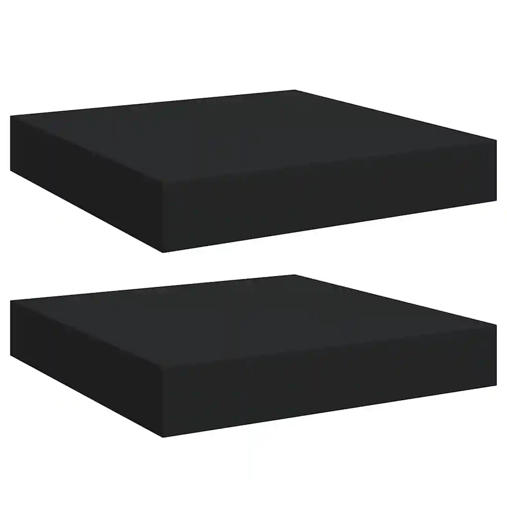 Scaffali a Parete 2 pz Neri 23x23,5x3,8 cm in MDF 323824