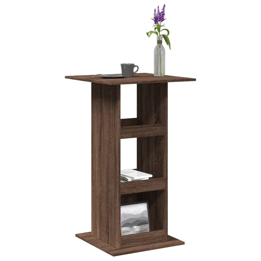 vidaXL Tavolo Bar Portaoggetti Rovere Marrone 60x60x102 cm Multistrato