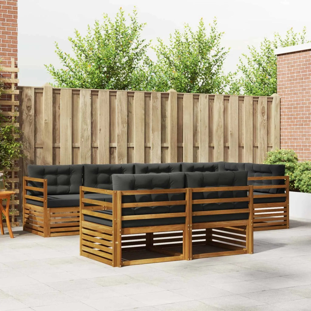 Set di divani da esterno con cuscino 7 pcs Naturale e Antracite 3373602
