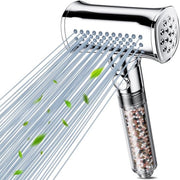 Douchekop con filtro in 8 strati di filtrazione, alta pressione, 4 tipi di getto e funzione di pausa, idromassaggio idoneo per acqua dura e acqua con resti di cloro e metalli pesanti.