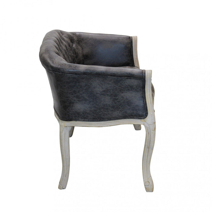 Divano Coleman 107x61x70 h cm in Similpelle Grigio scuro