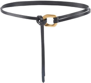 Cinturino in pelle vera con doppio cinturino, stile retrò, stile vintage con chiusura in oro, ideale per jeans e gonne.