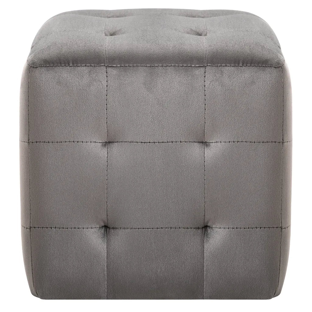Comodini 2 pz-Set di 2 Tavolino da notte Grigio 30x30x30 cm in Tessuto Vellutato