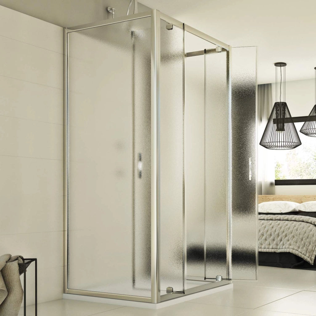 Box Doccia 3 lati 80x110x80 CM H198 stampato C mod. Cristal Trio 2 Ante