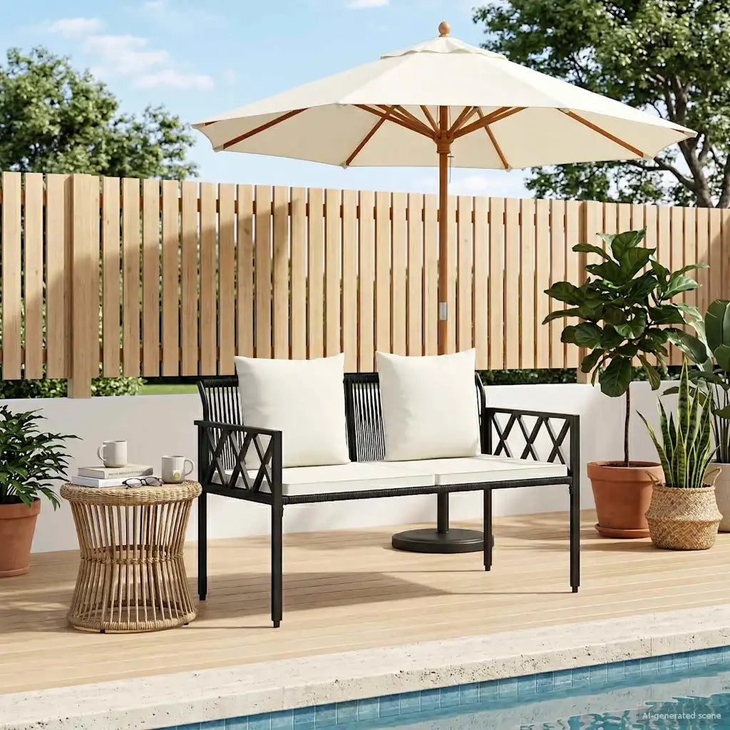 Panchine da esterno 2 -Seater 116 x 56 x 75 cm polyrattan 42025352