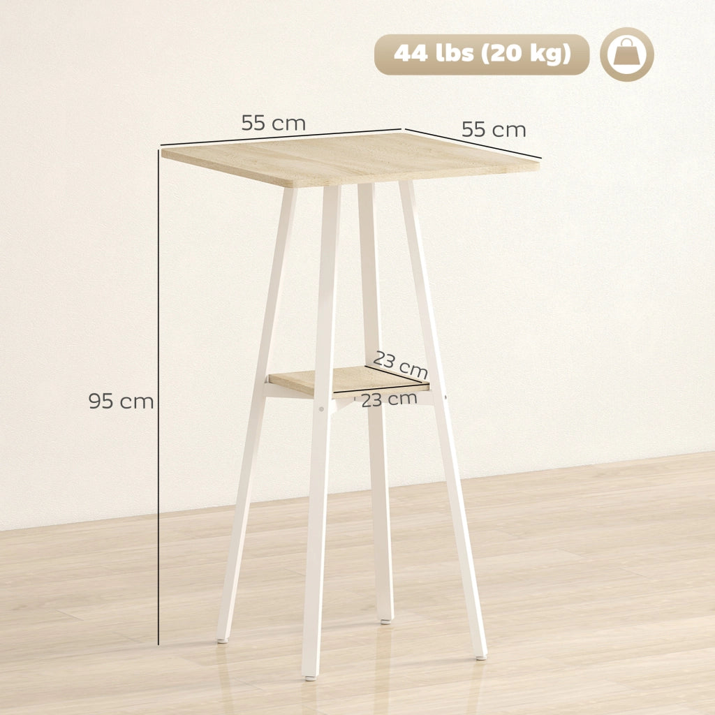Tavolo da bar quadrato per 2 persone con ripiano ¨C zephmum ¨C 55x55x95 cm