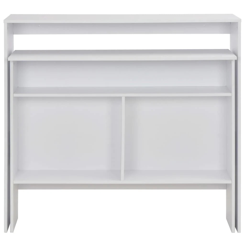 Tavolo alto da bar/bistrot con 2 piani bianchi 130 cm 0902036