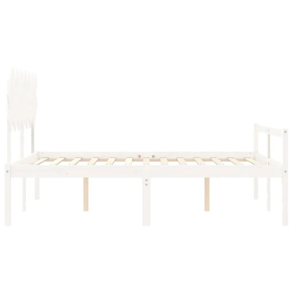 Letto per Anziani con Testiera Bianco 140x190 cm Legno Massello 3195527