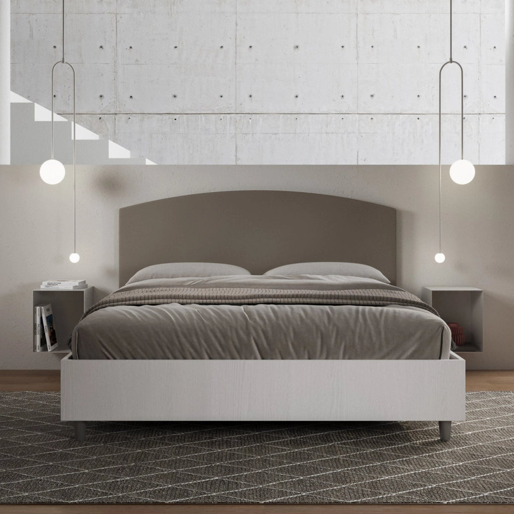 Letto Matrimoniale 160x200 cm con Rete Antilia Cappuccino