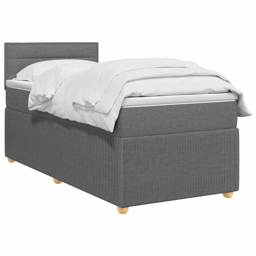 Letto box spring con materasso Grigio Scuro 80 x 200 cm Tessuto 3451329