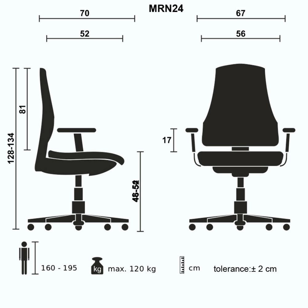 Poltrona direzionale da ufficio 67x52x126/132 cm Murano cuoio