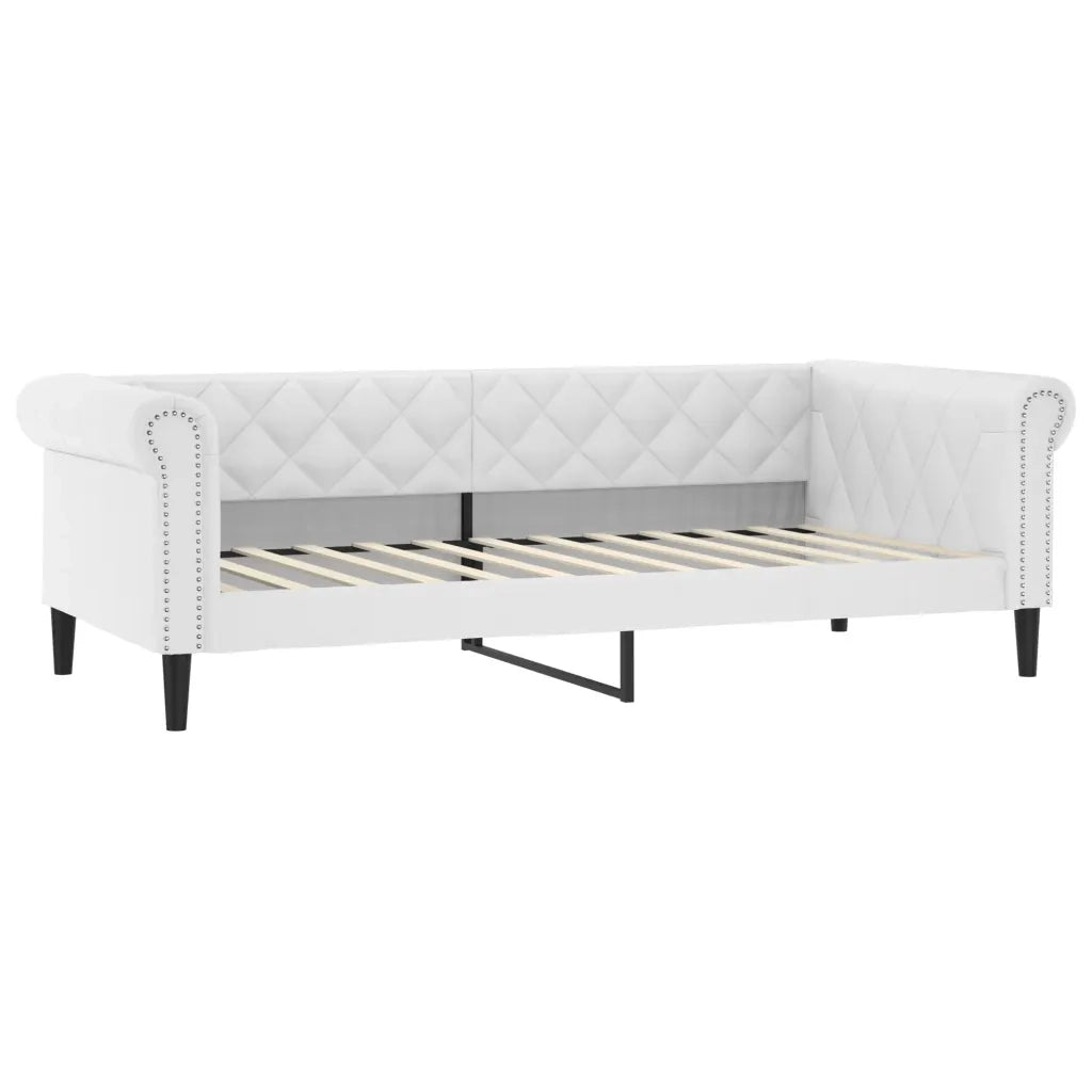 Divano Letto con Materasso Bianco 90x200 cm in Similpelle