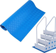 Mattezzaia per piscine 15 mm spessa - Cuscino antiscivolo per ingresso - Piscina a terra e ingrandibile - Blu - 18 x 36 pollici - 45 x 915 cm