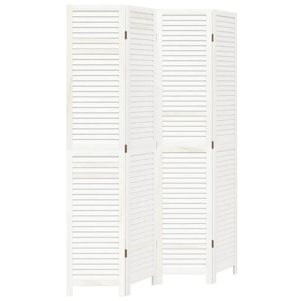 Divisorio Ambienti | Divider per stanze | Paravento 4Pannelli Bianco Legno Massello di Paulownia