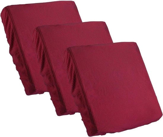 Set di protezioni per divano 3 pezzi 50x50 cm in poliestere elastico | Copertura per divano magica, lavabile, antiscivolo | Rosso vino, uso domestico | Protezione comoda per divano