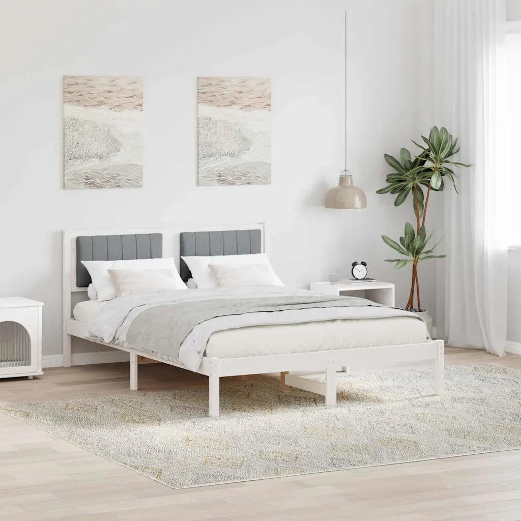 Letto con Testiera Rivestita Grigio chiaro 120 x 190 cm 878278