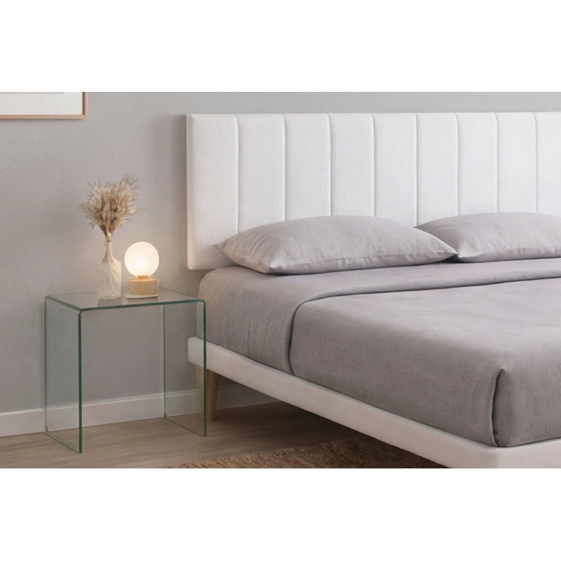 Letto imbottito Matrimoniale 180x190 cm Vertical - Bianco,Similpelle,Con rete