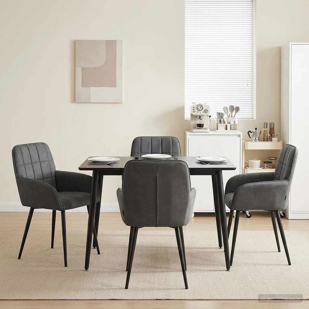 Sedie da pranzo 4 pcs Velluto (V) Grigio Scuro 3428166
