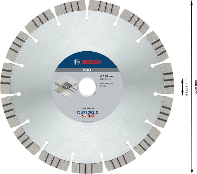 DISCO DIAMANTATO PRO CONCRETE BOSCH D.230mm 2608602655