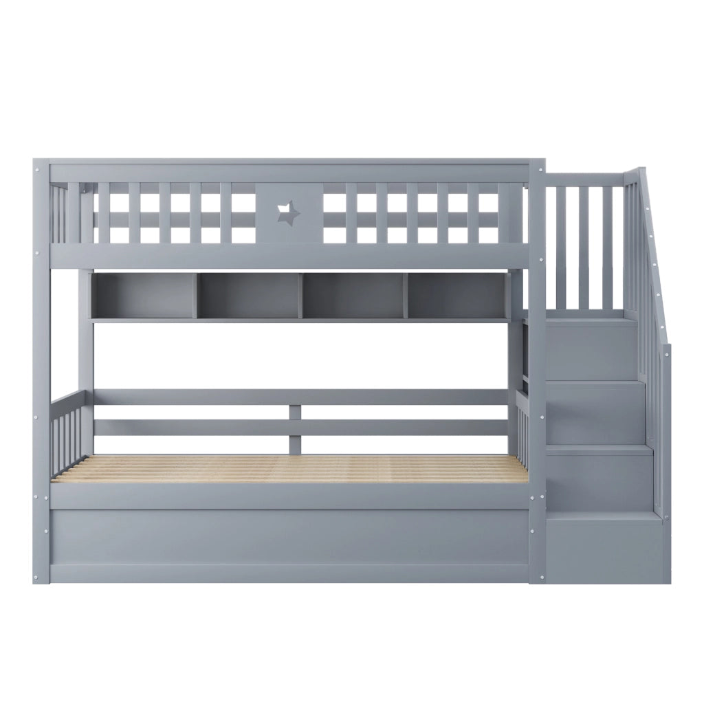 Letto a castello funzione contenitore legno grigio 90x200 cm