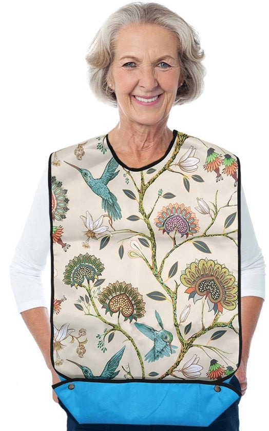 Slitte per adulti, protezione impermeabile e lavabile per abbigliamento durante i pasti, grembiule elegante per signore, multicolore